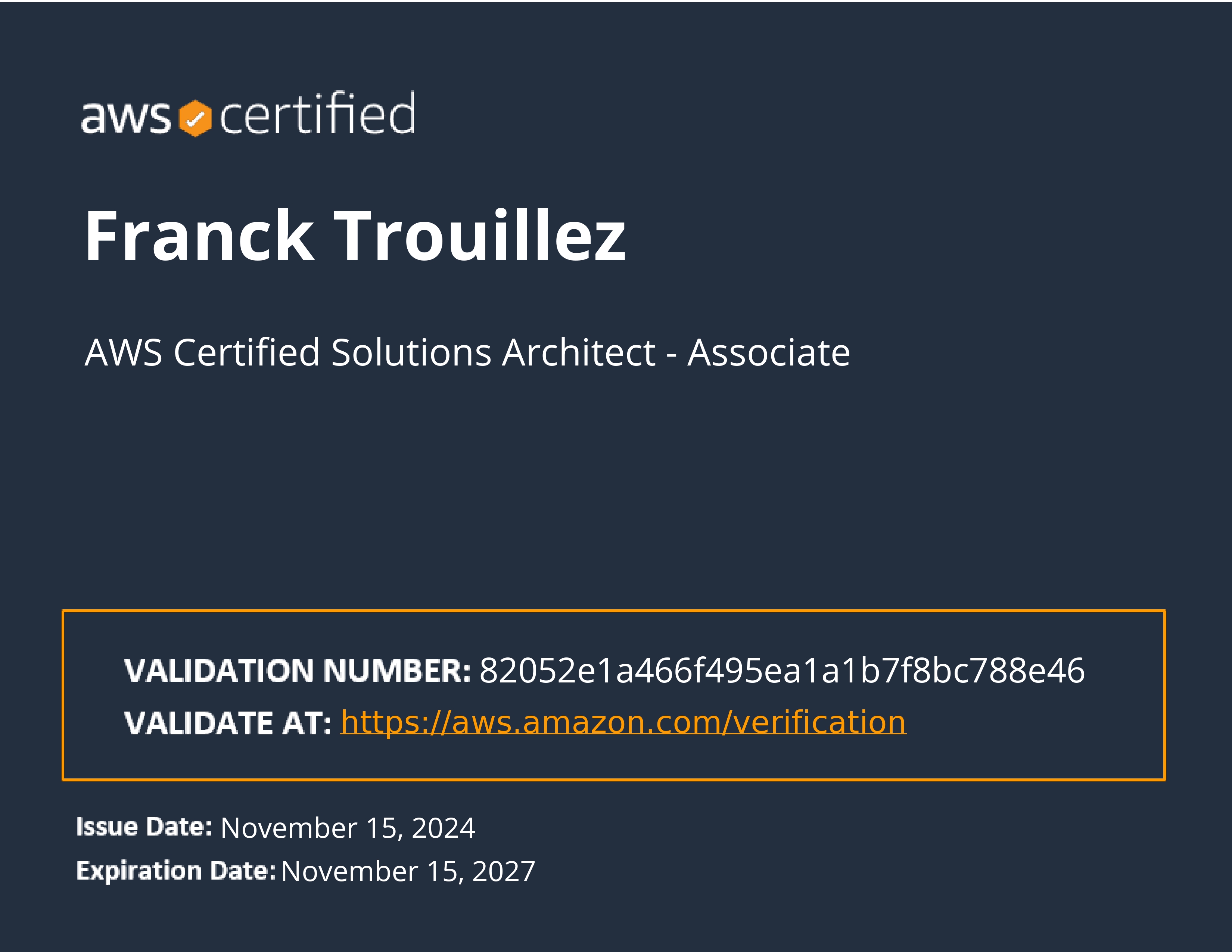 AWS Certified Solutions Architect - Associate